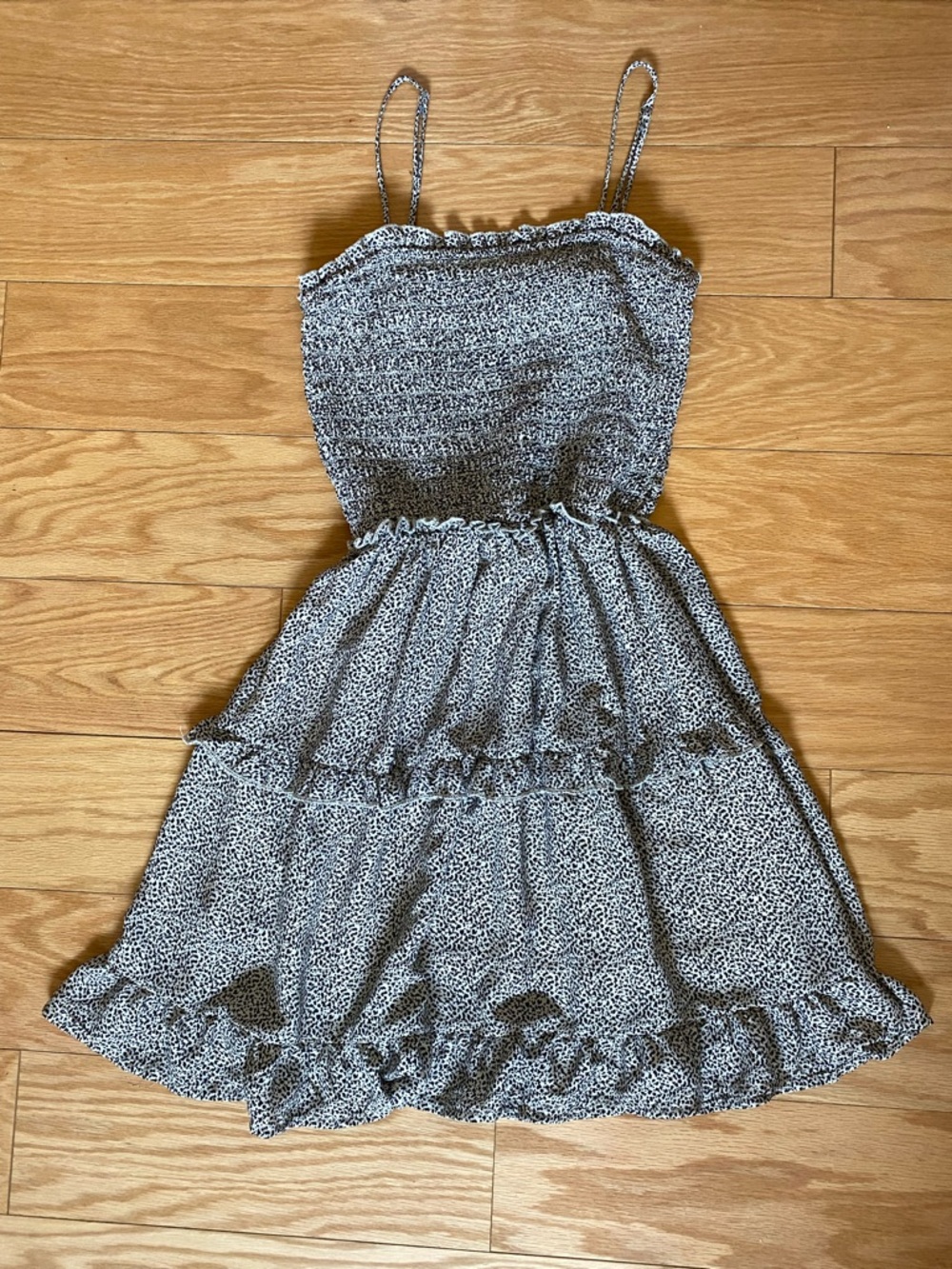 Jesica Simpson Black & White Smocked Sundress